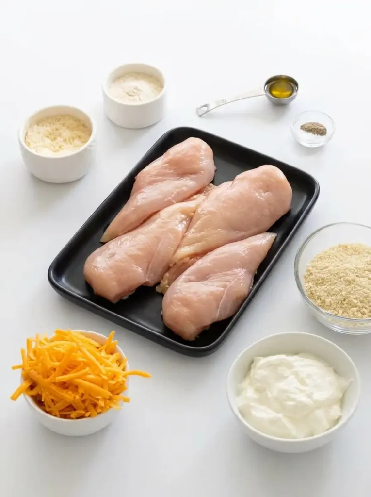 raw ingredients for BAKED RANCH CHICKEN