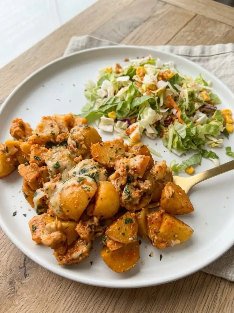 GARLIC PARMESAN CROCKPOT CHICKEN AND POTATOES