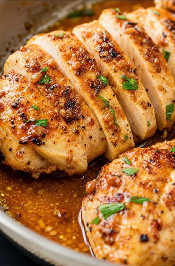 COOKED CHICKEN WITH GARLIC BUTTER