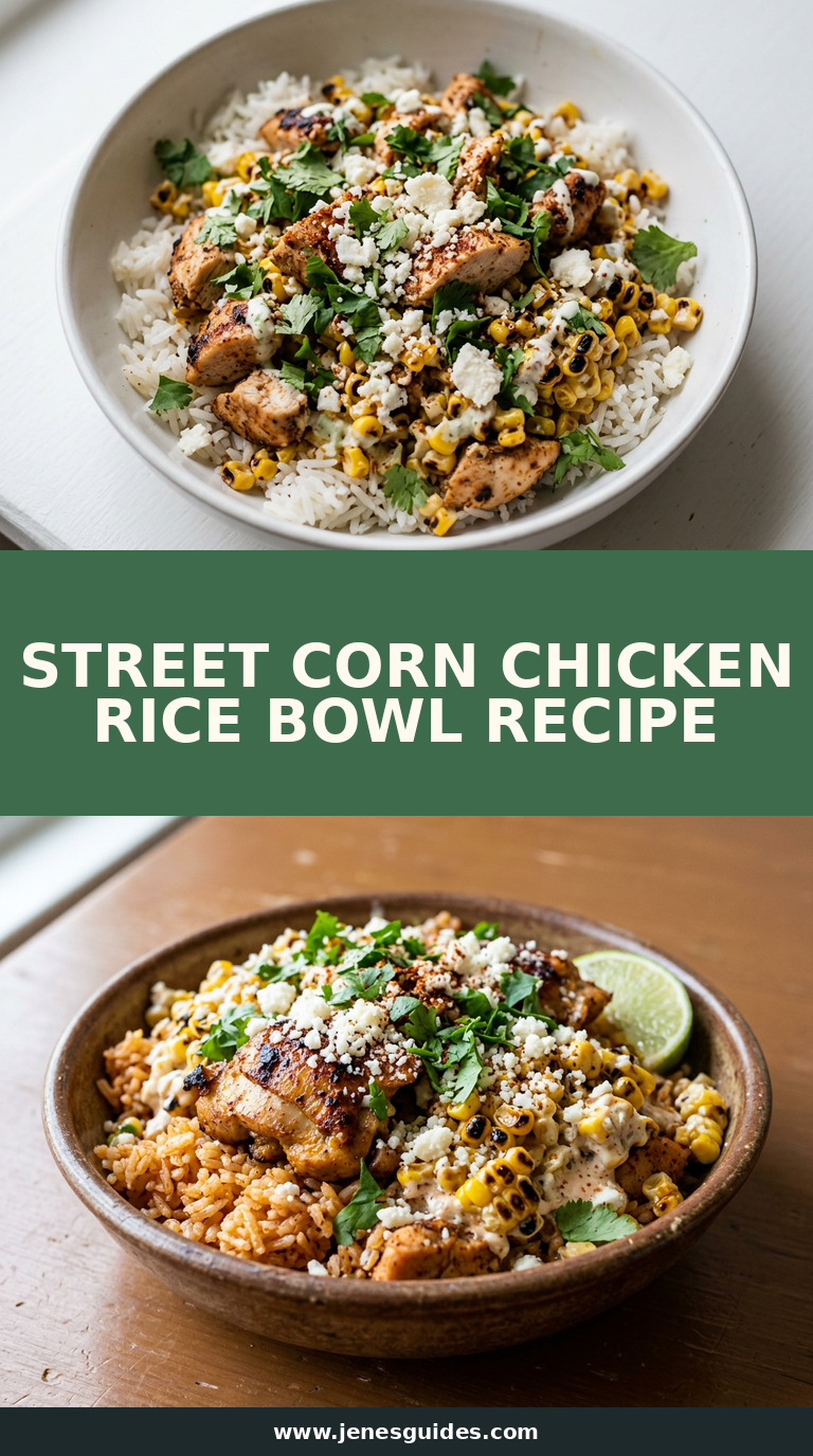 Street Corn Chicken Rice Bowl Recipe Pinterest pin