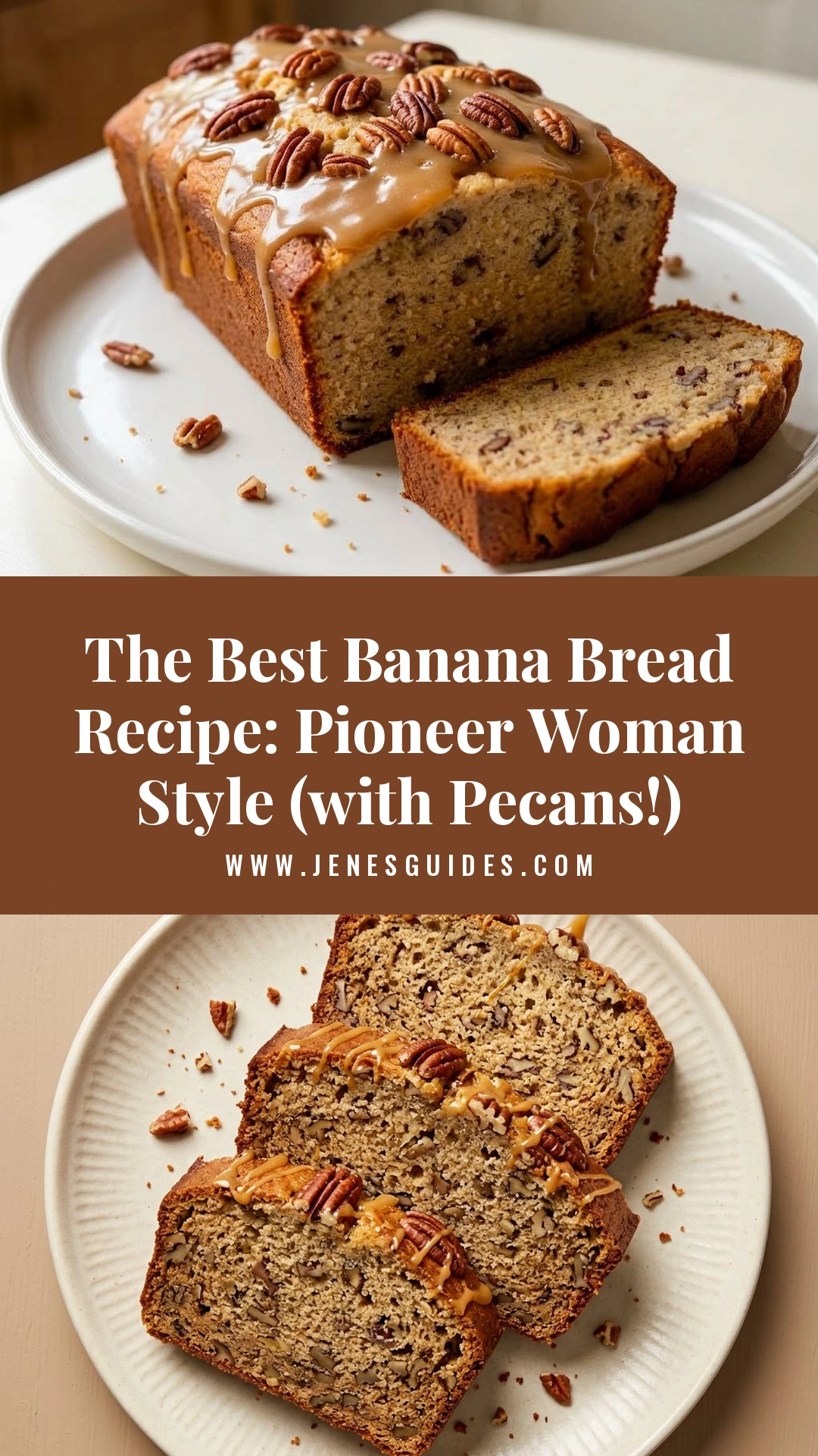The Best Banana Bread Recipe: Pioneer Woman Style (with Pecans!) - recipe pin