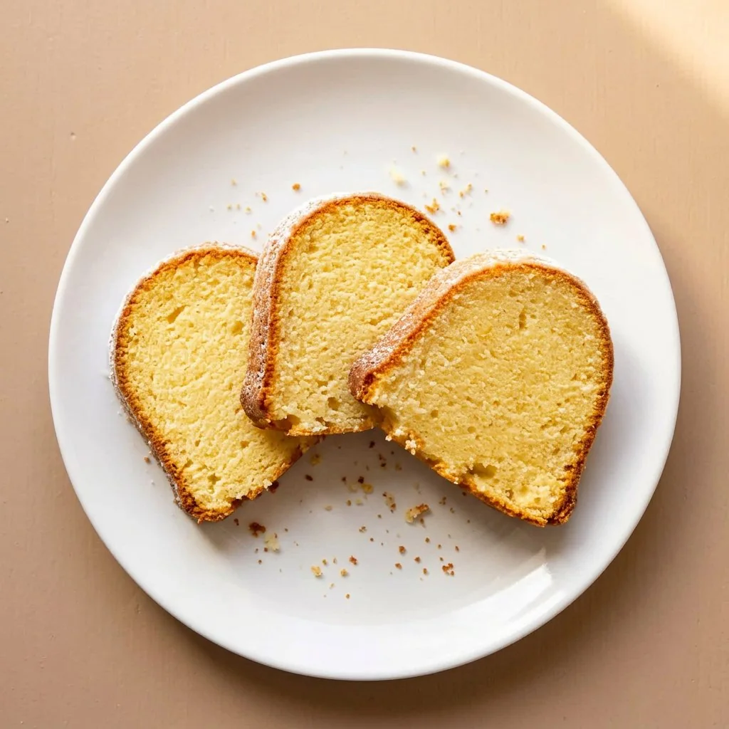 Basic pound cake recipe from scratch - plated servings