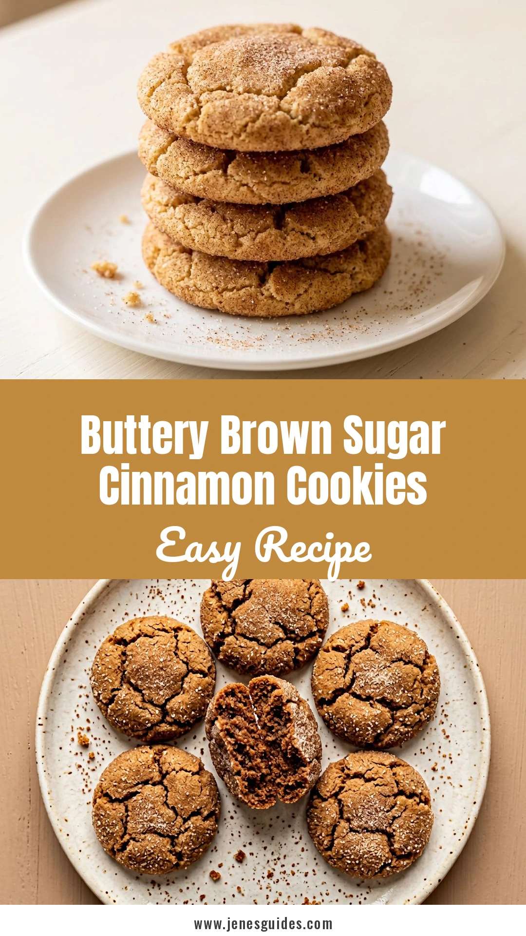 Buttery Brown Sugar Cinnamon Cookies - recipe pin