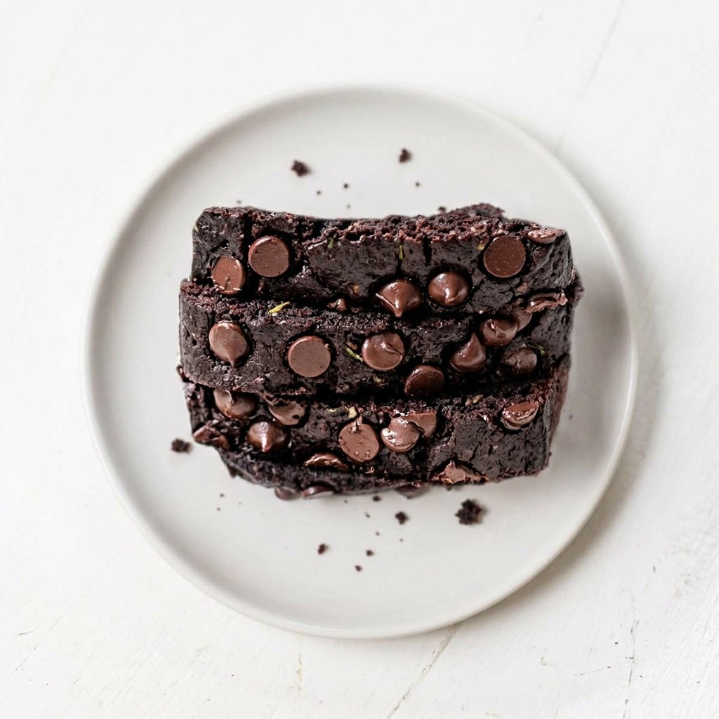 Chocolate zucchini bread slices