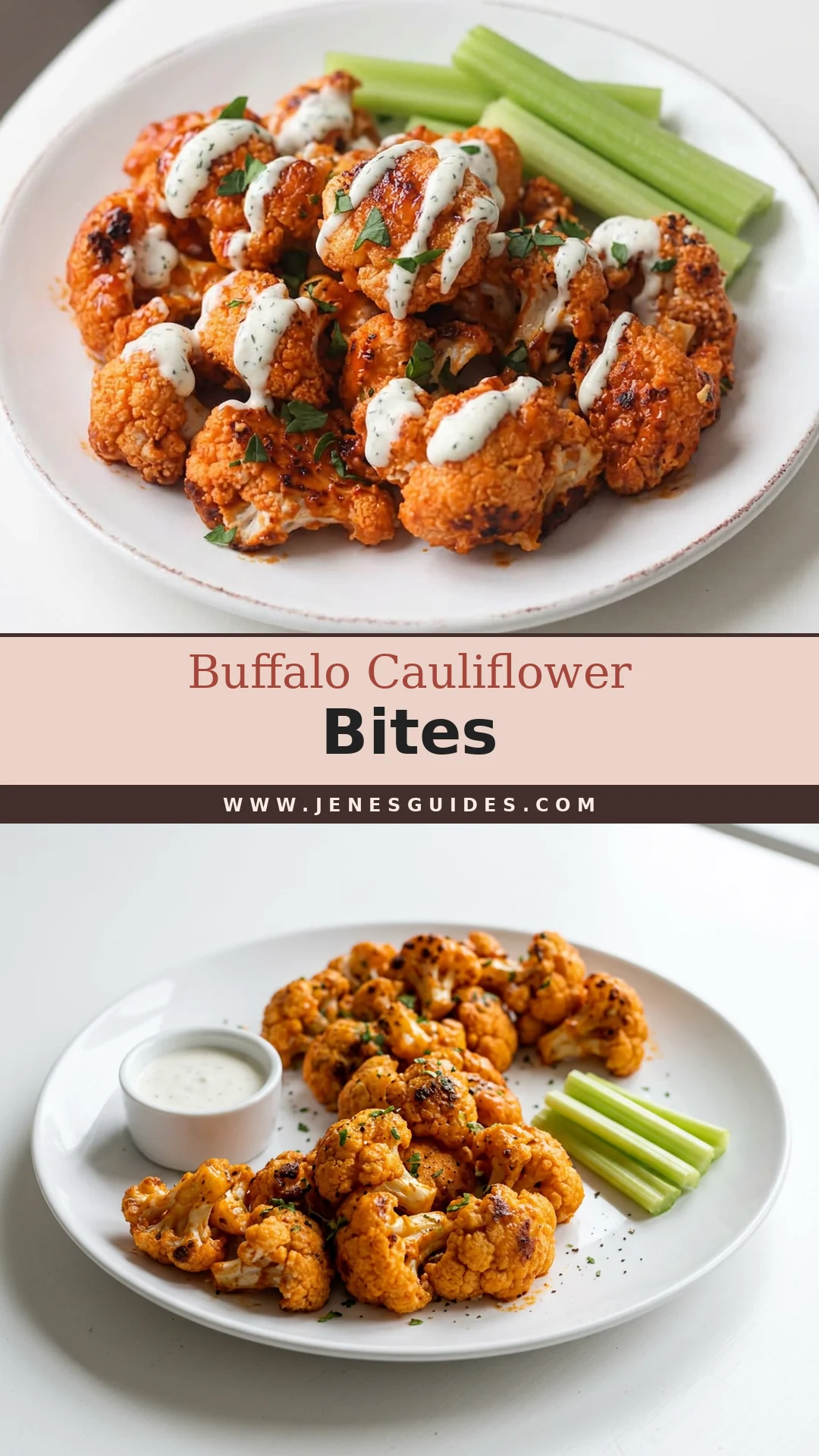 Buffalo Cauliflower Bites Pinterest pin