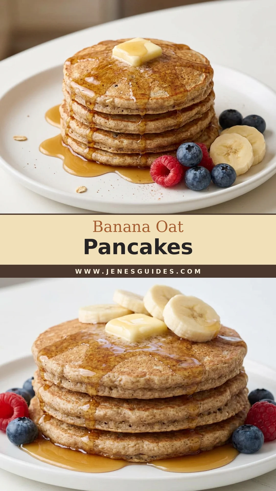 Banana Oat Pancakes Pinterest pin