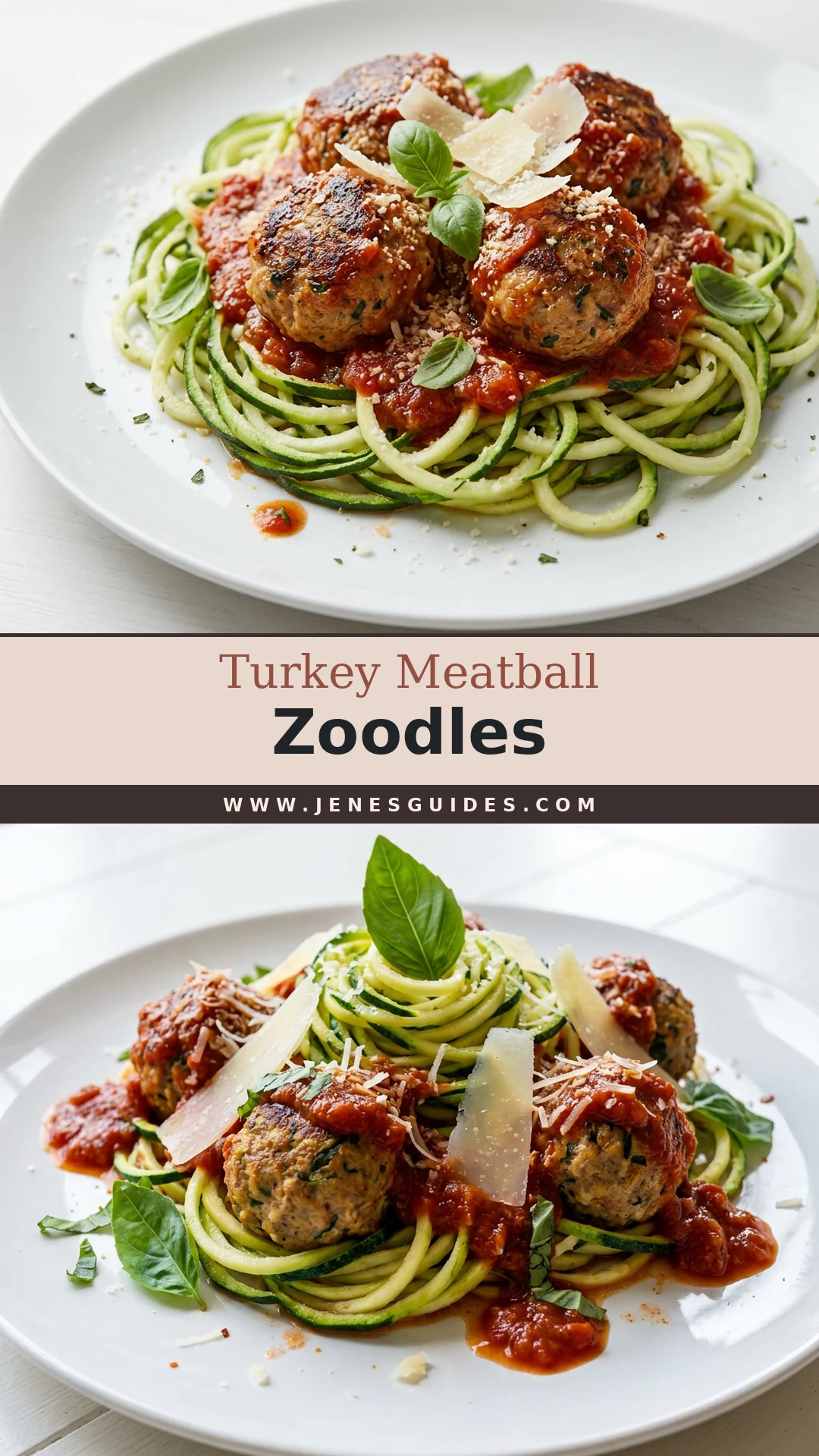 Turkey Meatball Zoodles Pinterest pin