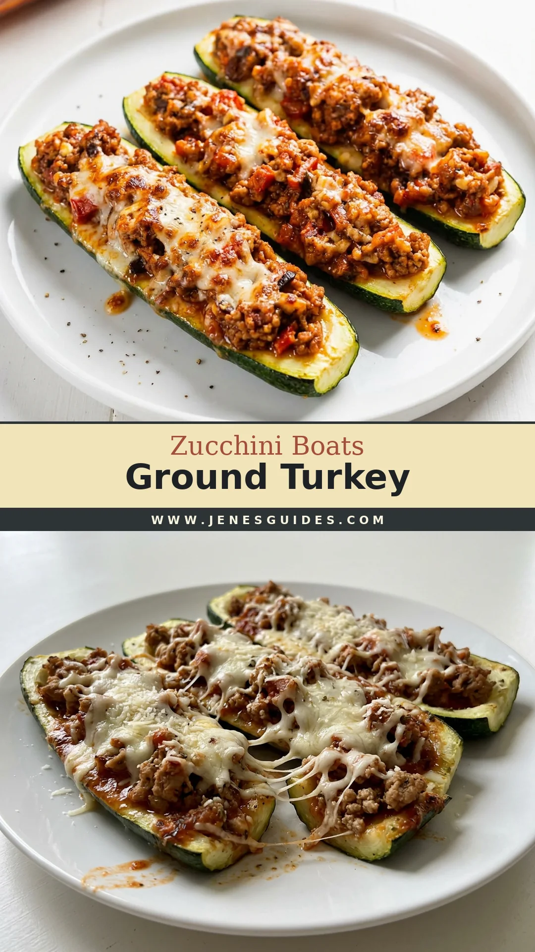Zucchini Boats Ground Turkey Pinterest pin