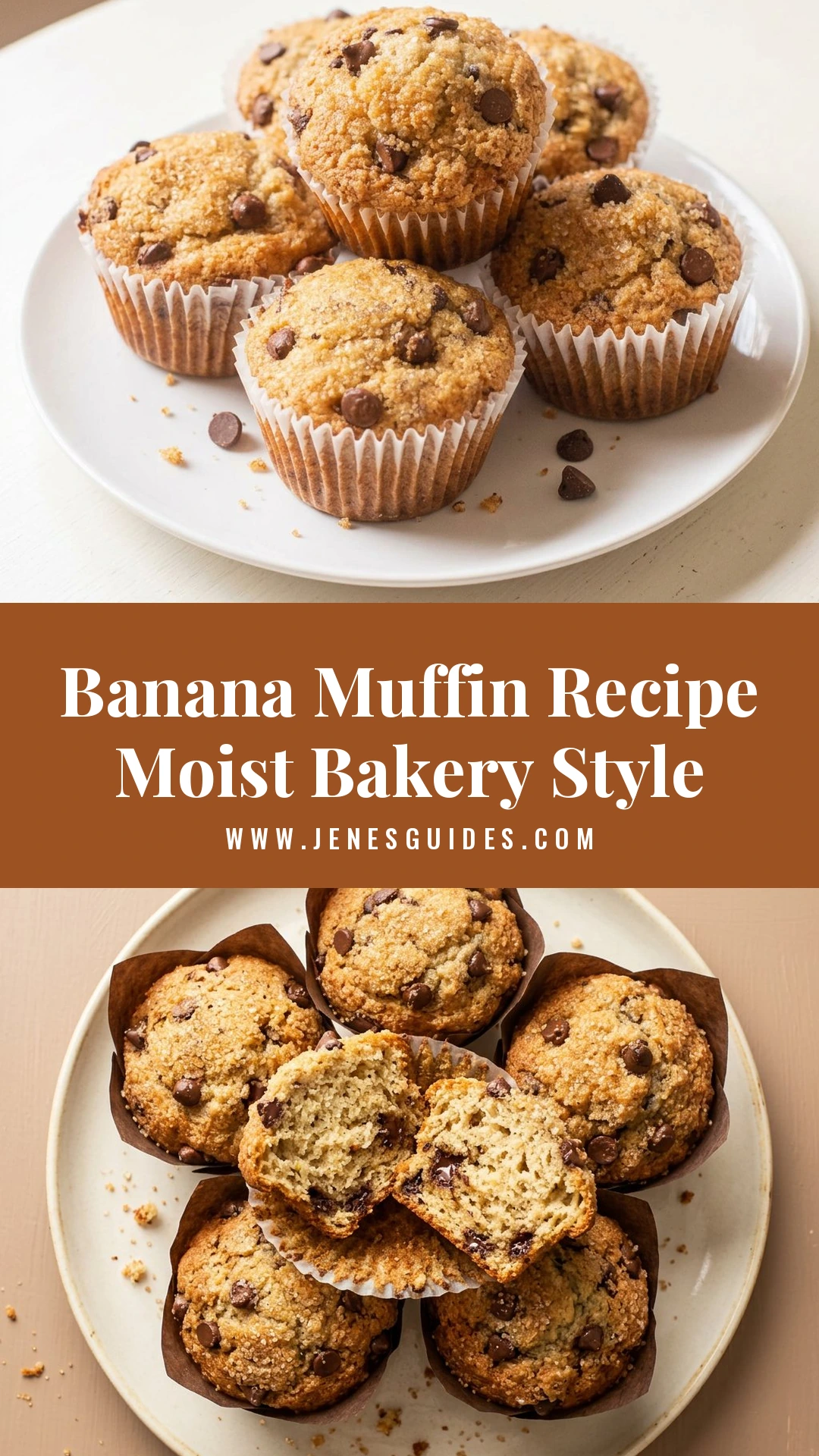 Banana Muffin Recipe Moist Bakery Style - recipe pin