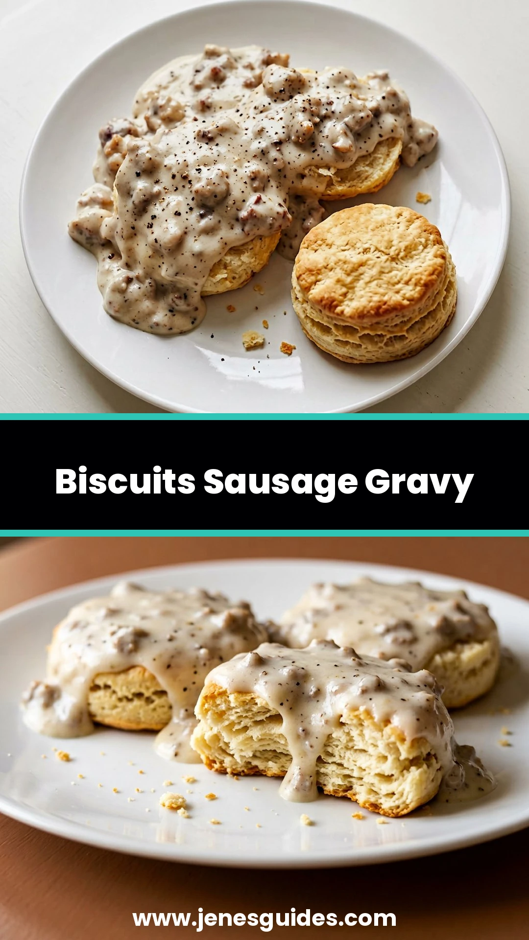 Biscuits Sausage Gravy Pinterest pin