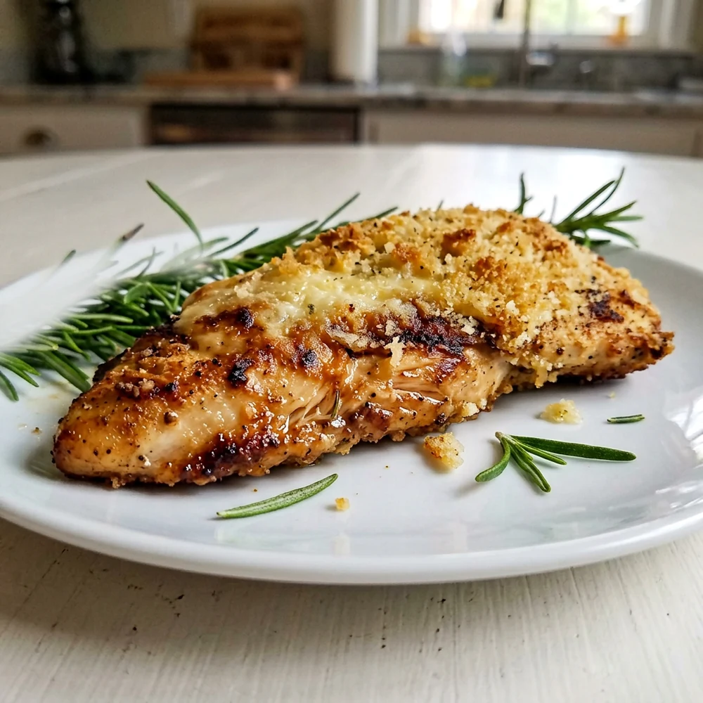 Copycat Longhorn Parmesan crusted chicken with a creamy Parmesan panko topping