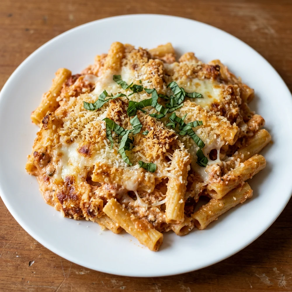 Olive Garden five-cheese ziti al forno with marinara, Alfredo, mozzarella, Parmesan, and a toasted panko crust
