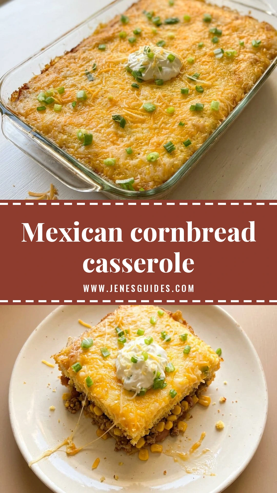 Mexican cornbread casserole - recipe pin