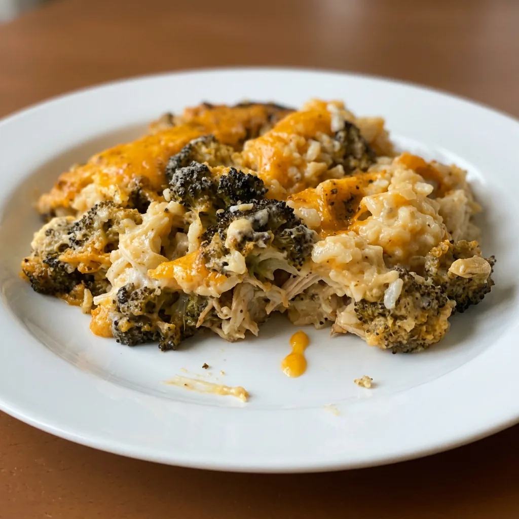 Cheesy Broccoli Chicken and Rice Casserole
