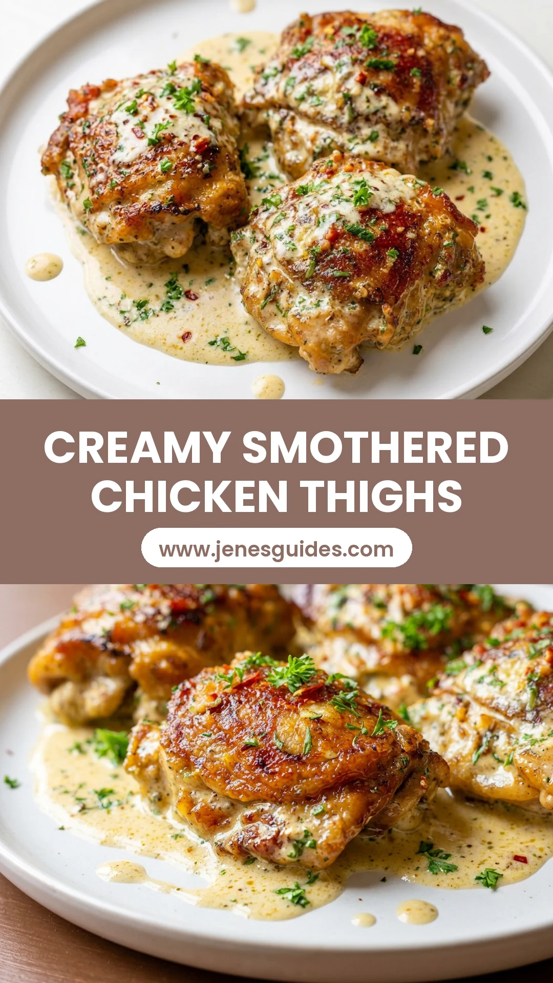 CREAMY SMOTHERED CHICKEN THIGHS