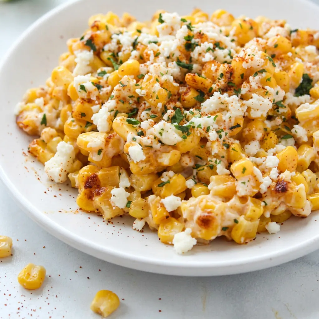 STREET CORN RECIPE BAKED on a plate